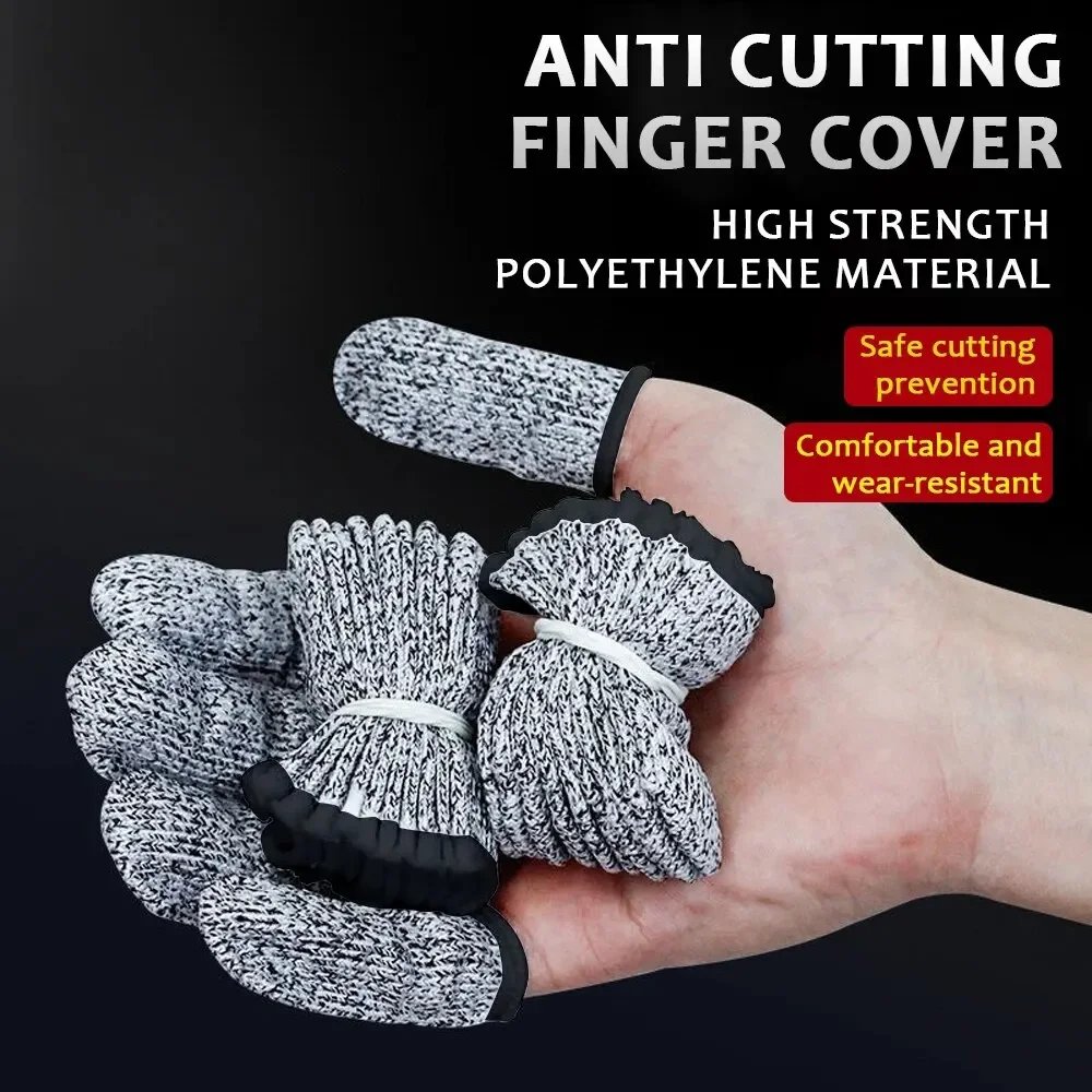10Pcs Anti-Cut Finger Cover Finger Protector Sleeve Level 5 High-Strength Safety Flexible Anti Cut Fingertip Gloves Kitchen Tool 10Pcs Anti-Cut Finger Cover Finger Protector Sleeve Level 5 High-Strength Safety Flexible Anti Cut Fingertip Gloves Kitchen Tool