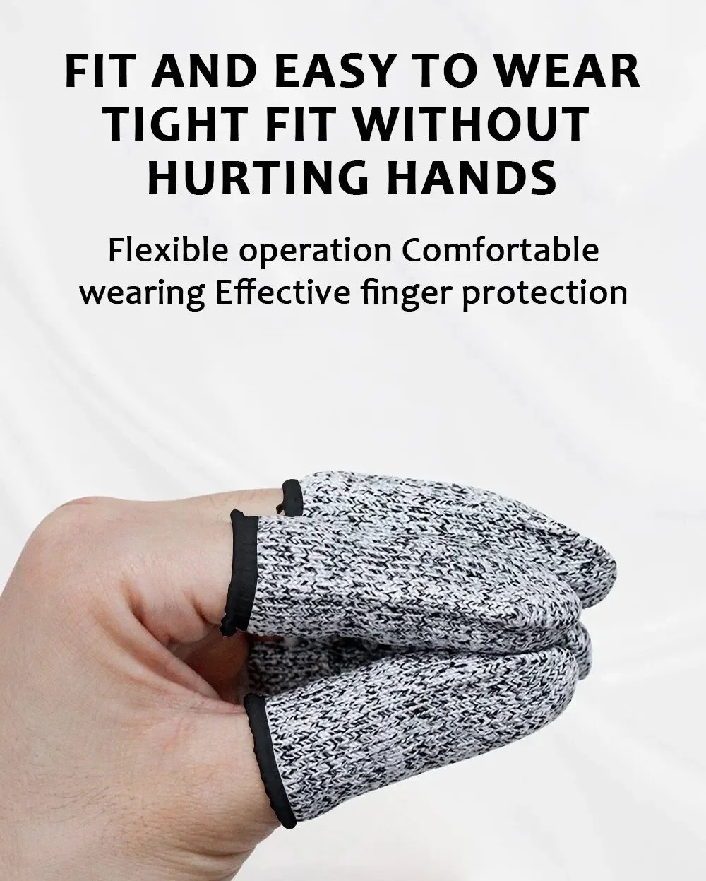 10Pcs Anti-Cut Finger Cover Finger Protector Sleeve Level 5 High-Strength Safety Flexible Anti Cut Fingertip Gloves Kitchen Tool