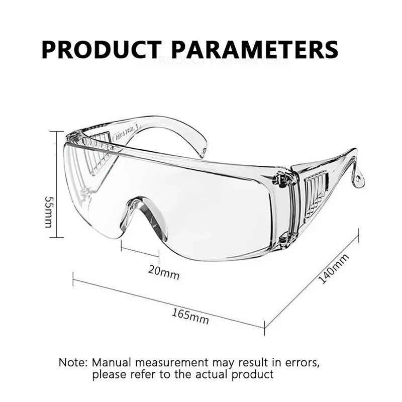 1pc Safety Glasses Anti Fog Goggles Vented Sides Shields PC Frame Spectacles for Lab Medical Anti-impact Labor Protection Glasse