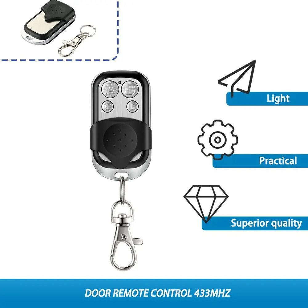 Metal Push Button Remote Control Transmitter ABCD / Lock Unlock 4Button 433MHz Universal 4 Buttons Garage Door Opener Remote Metal Push Button Remote Control Transmitter ABCD / Lock Unlock 4Button 433MHz Universal 4 Buttons Garage Door Opener Remote