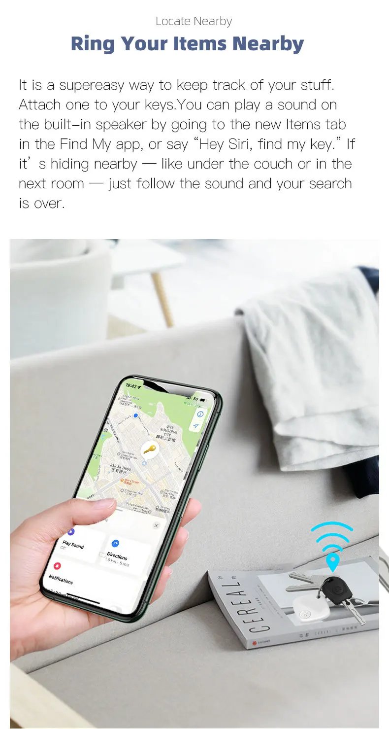 Bluetooth Mini Tracking Device for Apple Find My APP Smart Tag Kid Pet Car GPS Lost Tracker Anti-Lost Alarm Reminder Positioner
