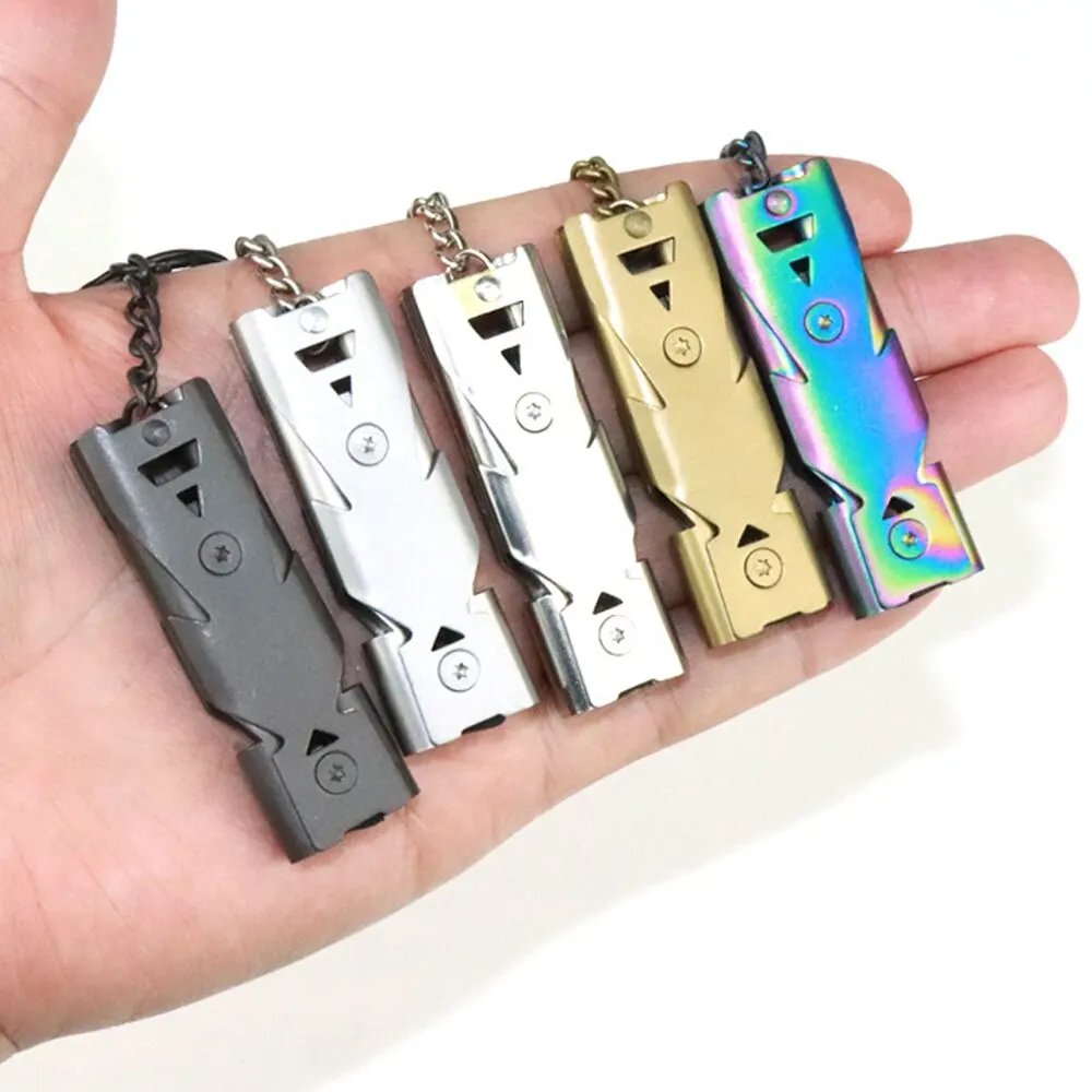 Double Pipe Whistle Pendant Keychain High Decibel Portable Outdoor Survival Emergency Camping Tool Multifunction Whistle 1PC