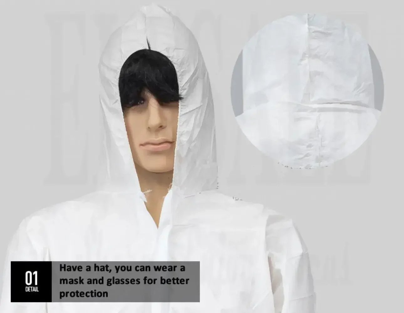 Disposable Breathable Dustproof Water Oil Resistant Work Safety Overall Anti Dust Spary Painting Decorating Labour Coverall Suit