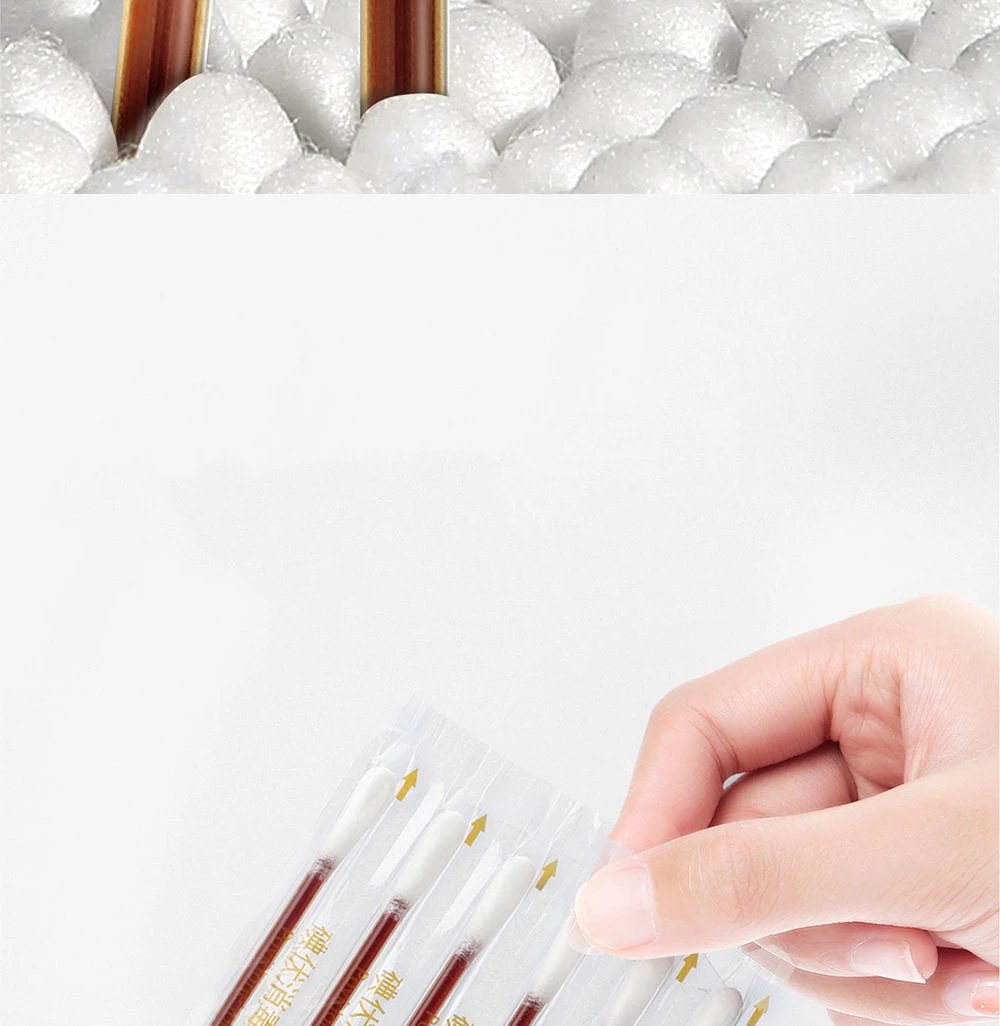 50PCS/Lot Medical Alcohol Disposable Emergency Cotton Stick Iodine Disinfected Swab First Aid kit home for Children Adults Baby