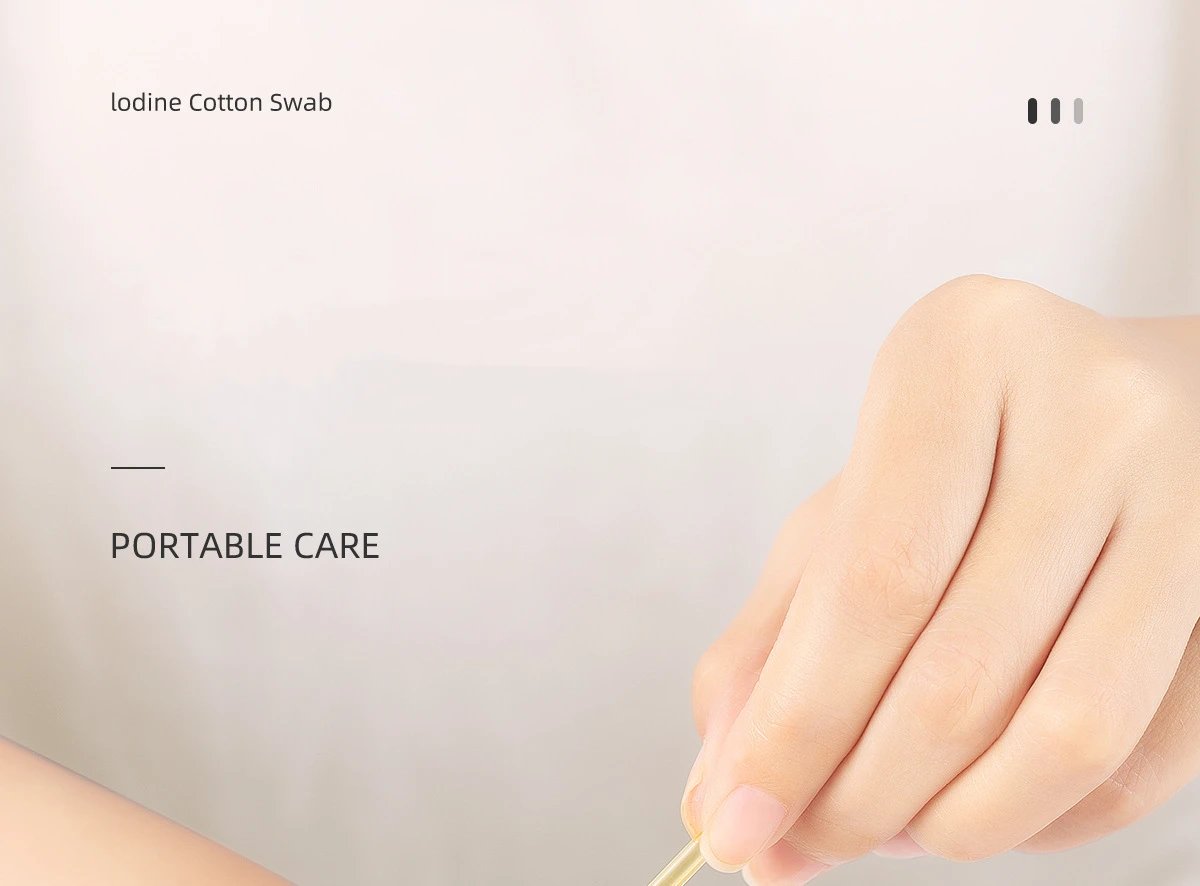 50PCS/Lot Medical Alcohol Disposable Emergency Cotton Stick Iodine Disinfected Swab First Aid kit home for Children Adults Baby