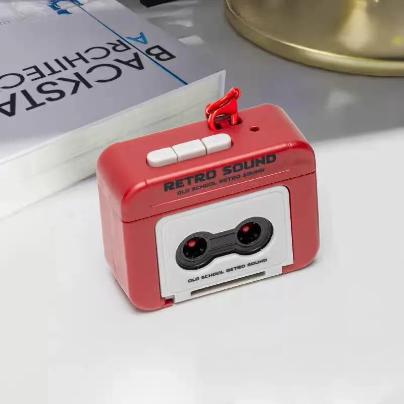 Retro Recorder Mini Portable Fun Music Box With Sound Decompression Ornament Keychain Schoolbag Small Pendant Friends Gifts