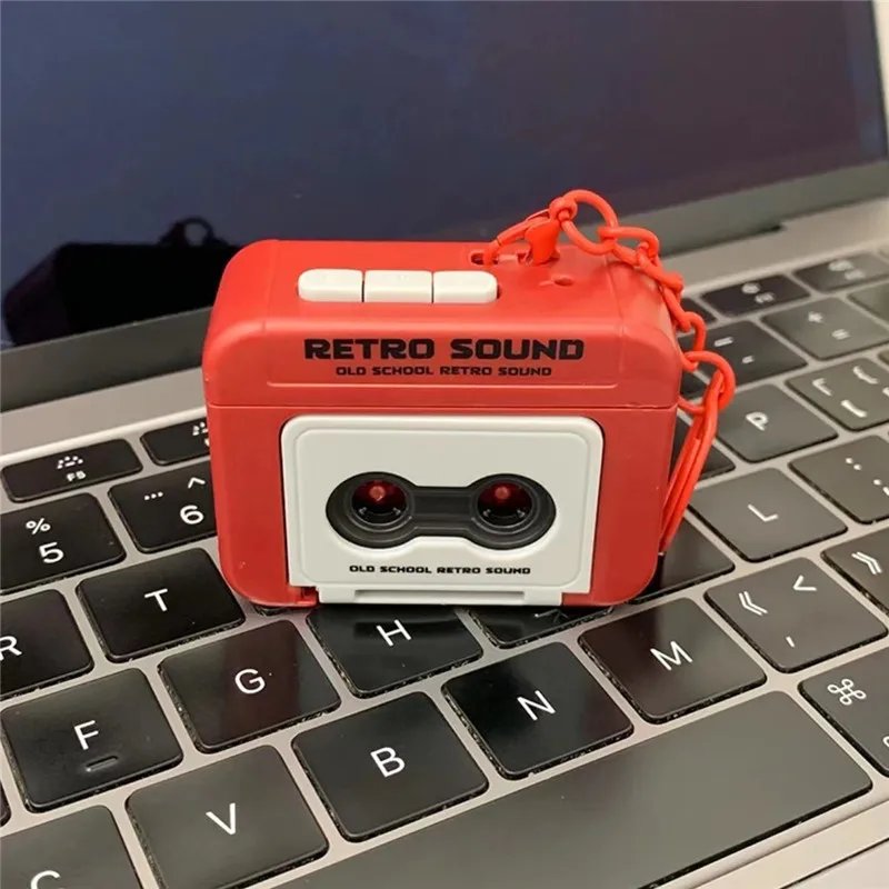 Retro Recorder Mini Portable Fun Music Box With Sound Decompression Ornament Keychain Schoolbag Small Pendant Friends Gifts