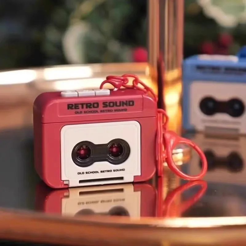 Retro Recorder Mini Portable Fun Music Box With Sound Decompression Ornament Keychain Schoolbag Small Pendant Friends Gifts