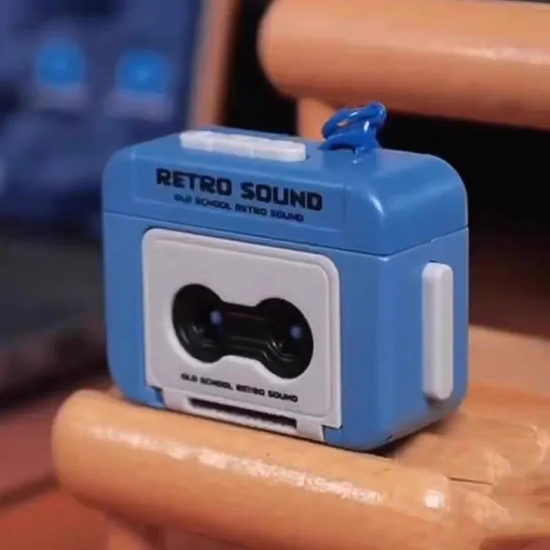 Retro Recorder Mini Portable Fun Music Box With Sound Decompression Ornament Keychain Schoolbag Small Pendant Friends Gifts