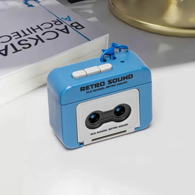 Retro Recorder Mini Portable Fun Music Box With Sound Decompression Ornament Keychain Schoolbag Small Pendant Friends Gifts