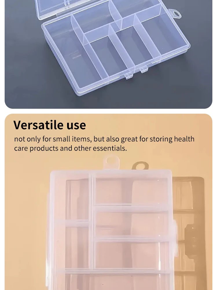 Jewellery Storage Box Transparent Double Buckle Earring and Ring Storage Box Nail Drill Accessories Storage Organiser