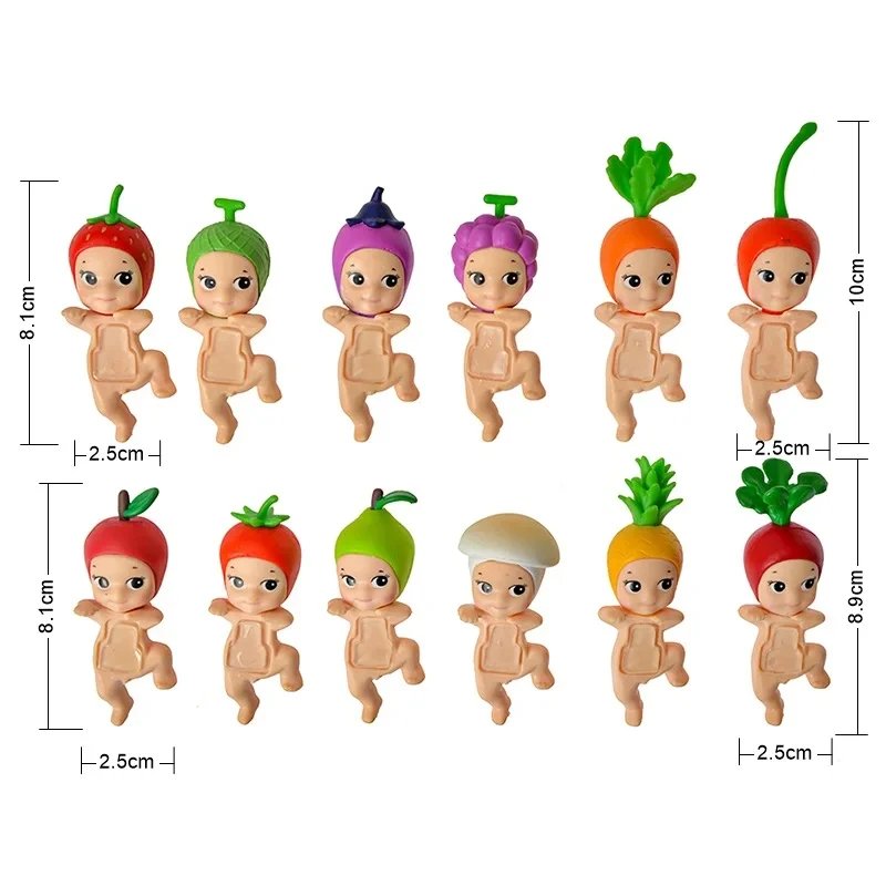 New Angel Fruit Animals Series Blind Box Anime Figure Cute Hippie Doll Trendy Car Mobile Phone Ornaments Kids Toy Birthday Gift