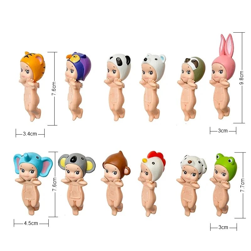 New Angel Fruit Animals Series Blind Box Anime Figure Cute Hippie Doll Trendy Car Mobile Phone Ornaments Kids Toy Birthday Gift