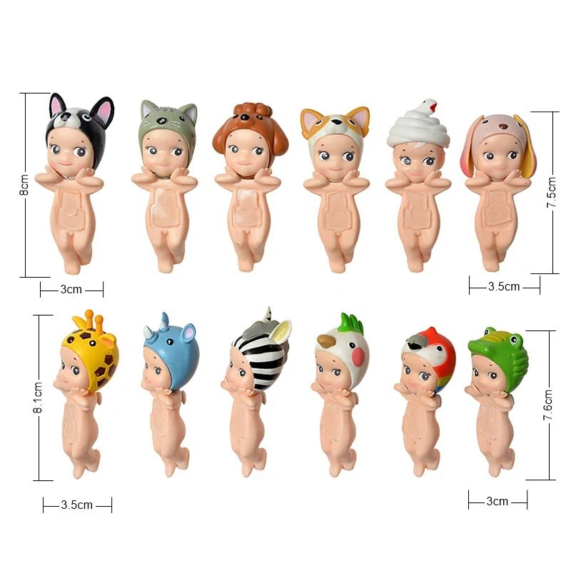 New Angel Fruit Animals Series Blind Box Anime Figure Cute Hippie Doll Trendy Car Mobile Phone Ornaments Kids Toy Birthday Gift