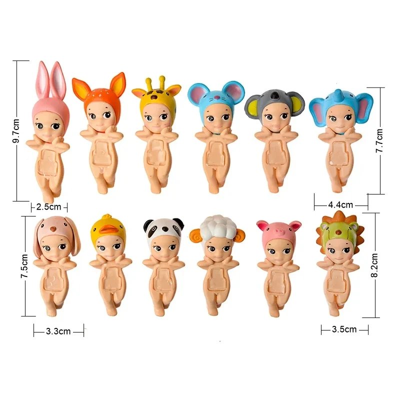 New Angel Fruit Animals Series Blind Box Anime Figure Cute Hippie Doll Trendy Car Mobile Phone Ornaments Kids Toy Birthday Gift