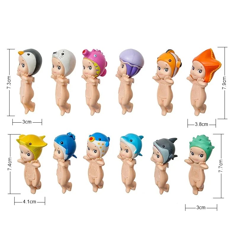 New Angel Fruit Animals Series Blind Box Anime Figure Cute Hippie Doll Trendy Car Mobile Phone Ornaments Kids Toy Birthday Gift