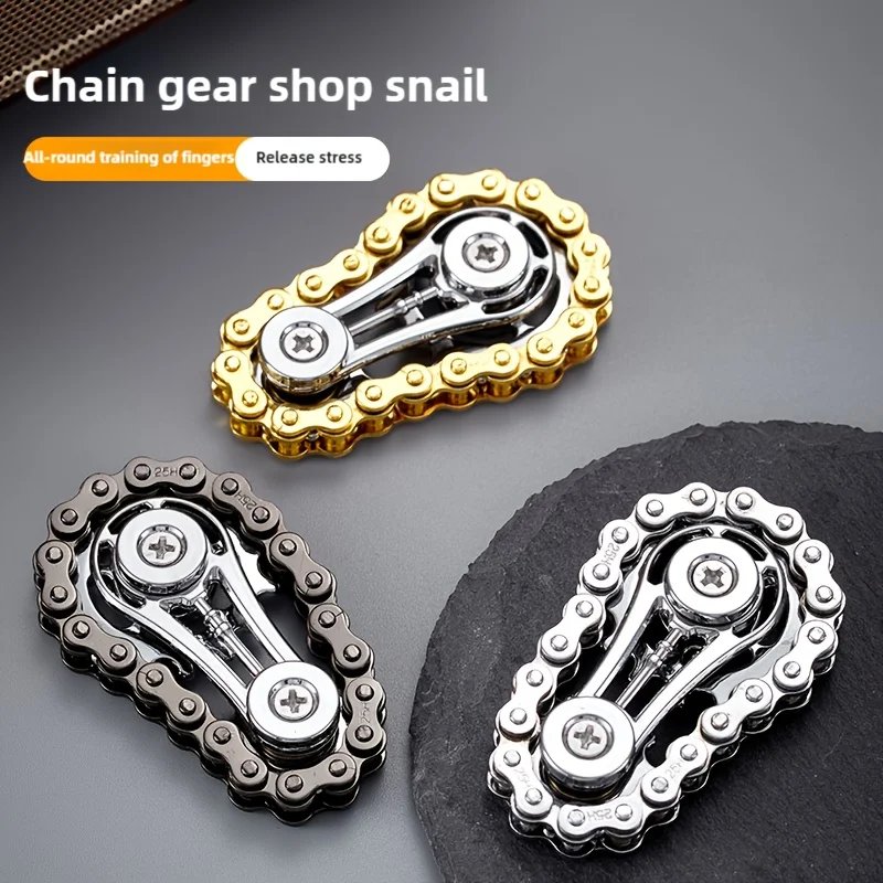 Sprockets Flywheel Fingertip Gyro Fidget Spinner Antistress Anxiety Metal Bike Chains EDC Spinner Fidget Toys For Adult