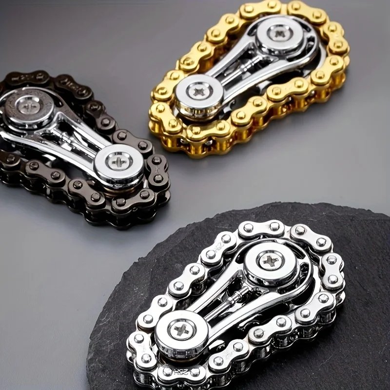 Sprockets Flywheel Fingertip Gyro Fidget Spinner Antistress Anxiety Metal Bike Chains EDC Spinner Fidget Toys For Adult