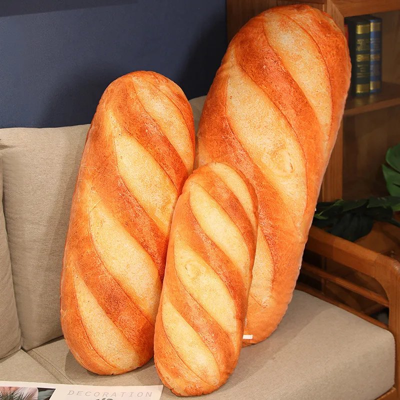 French Bread Plush Pillow Stuffed Printing Images Food Plushie Peluche Party Prop Decor Sleeping Companion Man Gift
