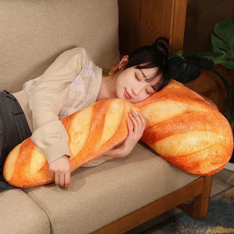 French Bread Plush Pillow Stuffed Printing Images Food Plushie Peluche Party Prop Decor Sleeping Companion Man Gift