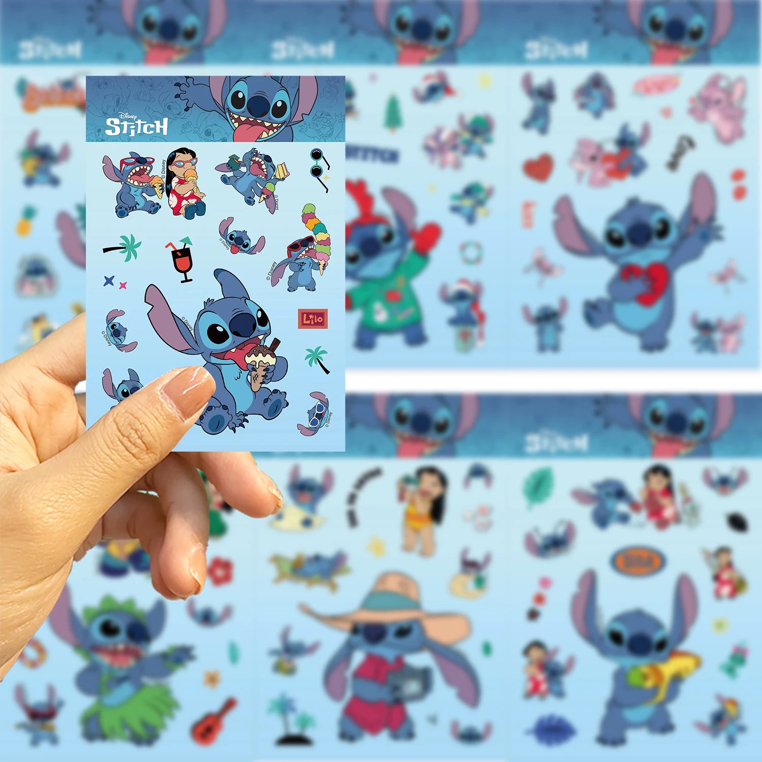 32Sheets Children DIY Puzzle Sticker Cartoon Stitch Character Assemble Stickers Kids Toys Boys Girls Gifts