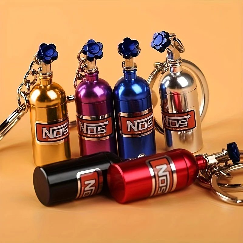 Ajrc 1/10 Simulation Climbing Car Universal Decorative Parts Nos Metal Simulation Nitrogen Bottle With Fixed Chain