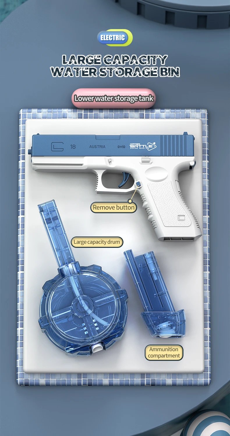 New Water Gun Electric M416 Pistol Shooting Toy Full Automatic Summer Beach Outdoor Fun Toy For Children Boys Girls Adults Gift