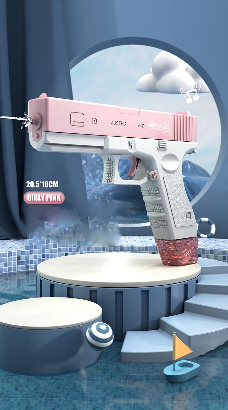 New Water Gun Electric M416 Pistol Shooting Toy Full Automatic Summer Beach Outdoor Fun Toy For Children Boys Girls Adults Gift