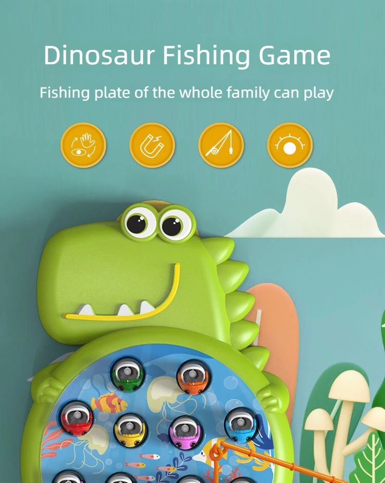 Dinosaur Simple Magnetic Fishing Toys Play Rod Game Toys for Children Baby Montessori with Rod Kids Educational No Rotating Gift Dinosaur Simple Magnetic Fishing Toys Play Rod Game Toys for Children Baby Montessori with Rod Kids Educational No Rotating Gift