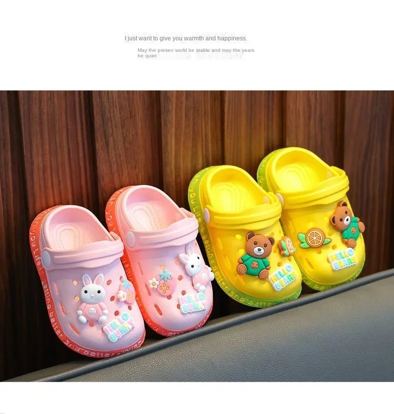 Children's Slippers Cute Cartoon Girls Boys with Soft Soles Baby Bags Perforated Shoes Home and Baby Sandals Children's Slippers Cute Cartoon Girls Boys with Soft Soles Baby Bags Perforated Shoes Home and Baby Sandals