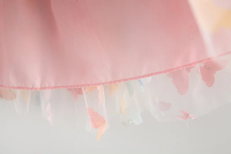 New Baby Girls Birthday Party Evening Dresses Summer Butterfly Wings Children Clothes Sweet Colorful Toddler Kids Costume