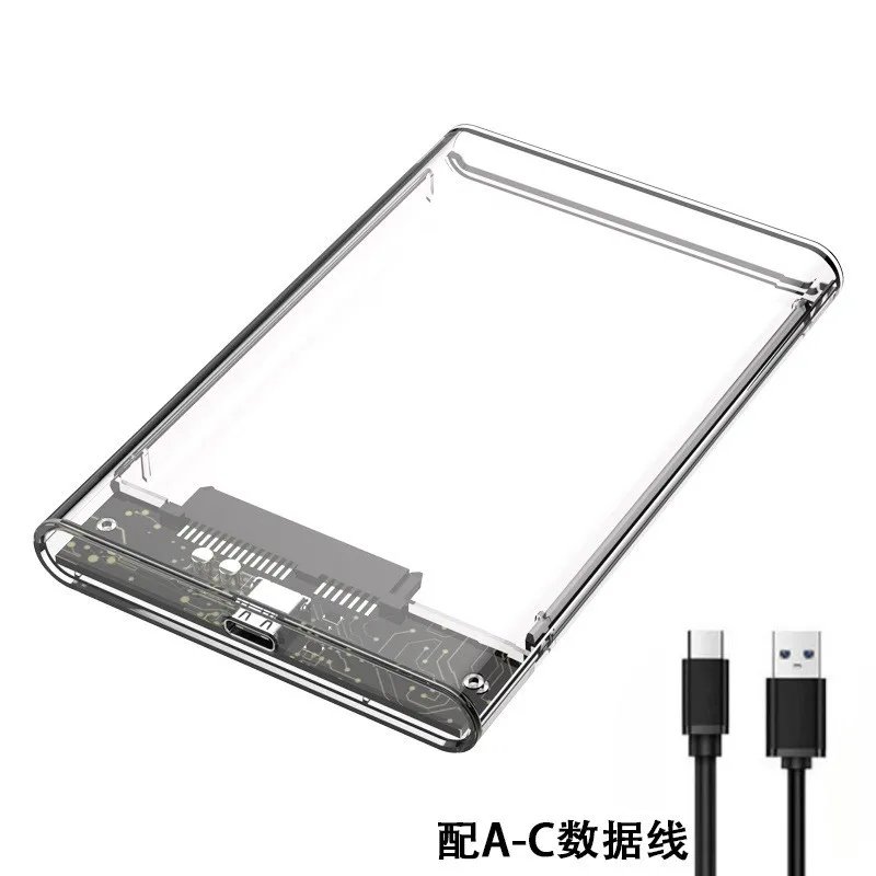 Transparent HDD Case Caddy Box HDD Enclosure 2.5 SSD SATA To USB 3.0 Type-C 3.1 Adapter External Hard Drive Box