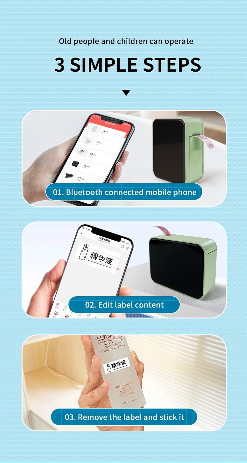 Marklife P15 Thermal Label Printer Similar as D11 D110 D101 Labeling Machine Wireless Bluetooth Label Maker With Label Sticker