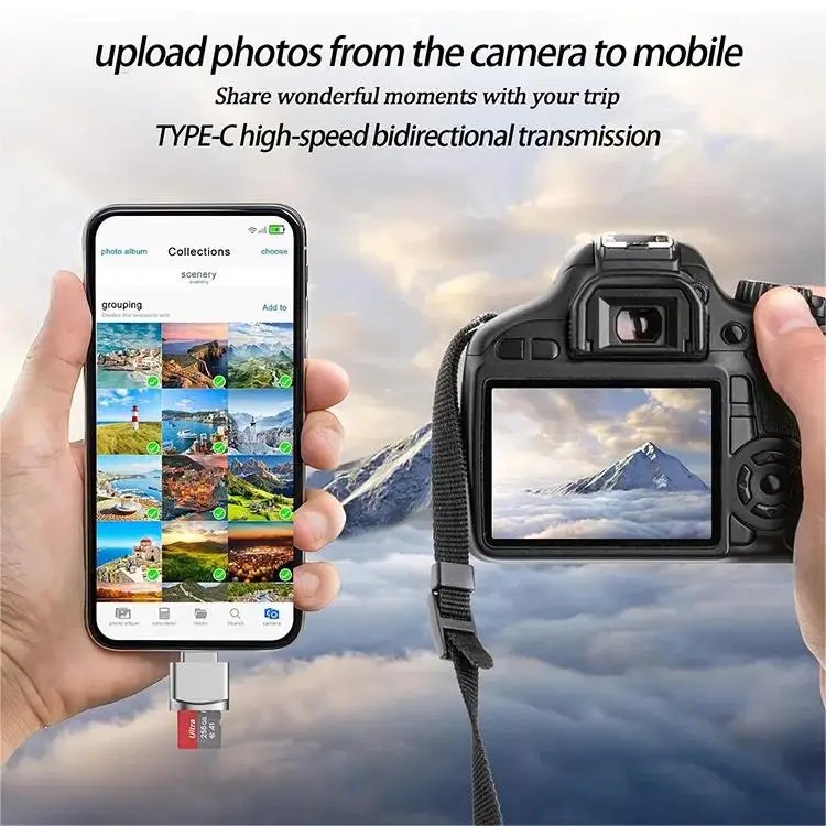 Type-C TF Mobile Card Reader Zinc Alloy USB 3.1 Type-C Xiaomi Huawei Samsung Laptop Multi functional OTG Card Reader