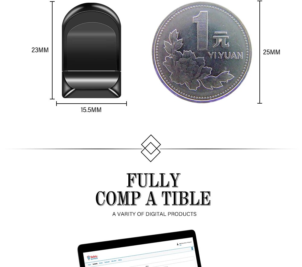 Black Mini Pen Drive 128GB High Speed Memory Stick Pen drive 64GB USB 2.0 Oval Flash Drive Convenient Business Gifts Key Chain