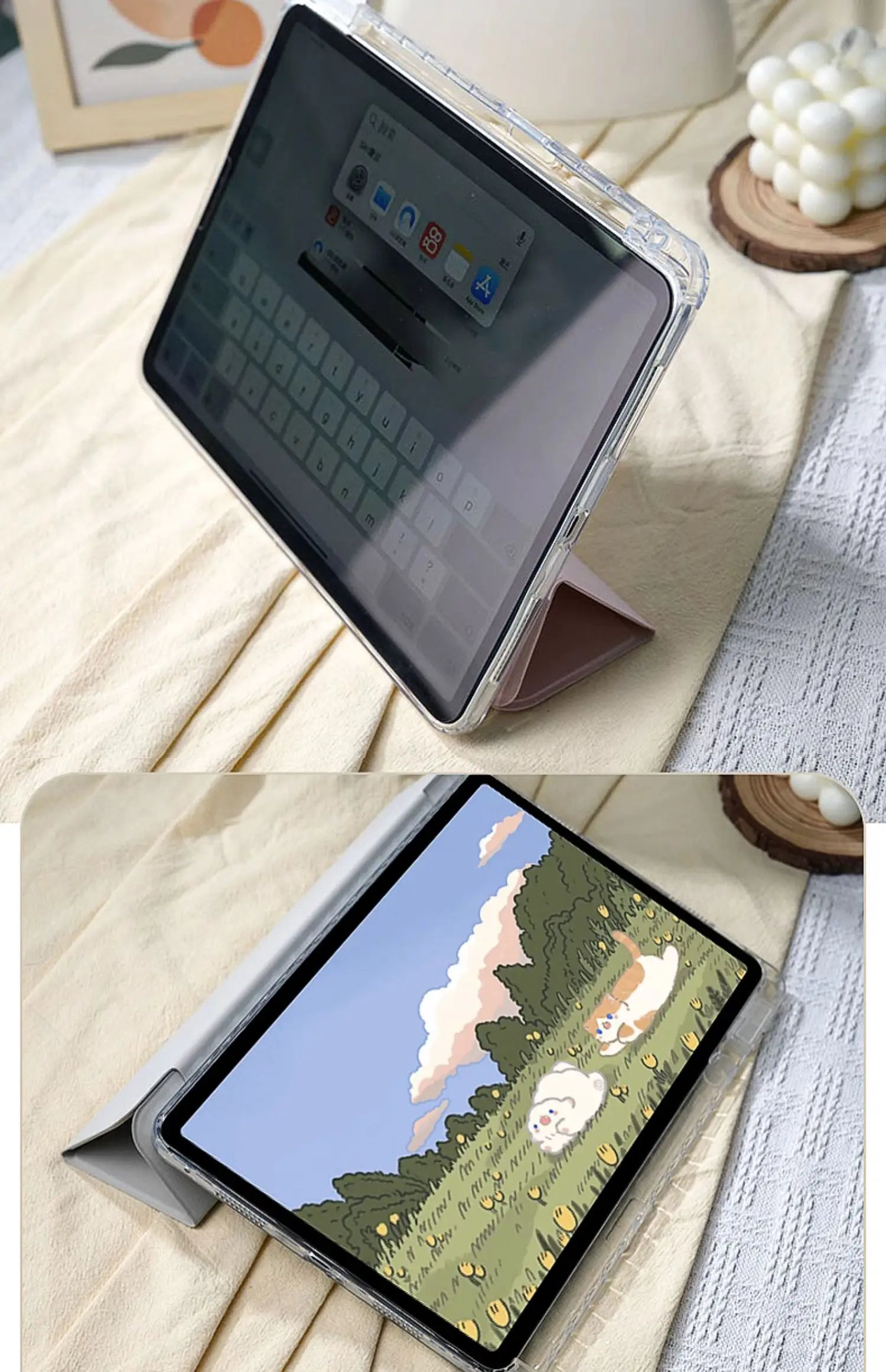 For 2025 iPad Air 11 Case iPad 10th Generation  11th A16  9th  Cover Gen  iPad Pro11 4 5 10.9in 12.9 M2 M3 M4 Pencil Holder Case