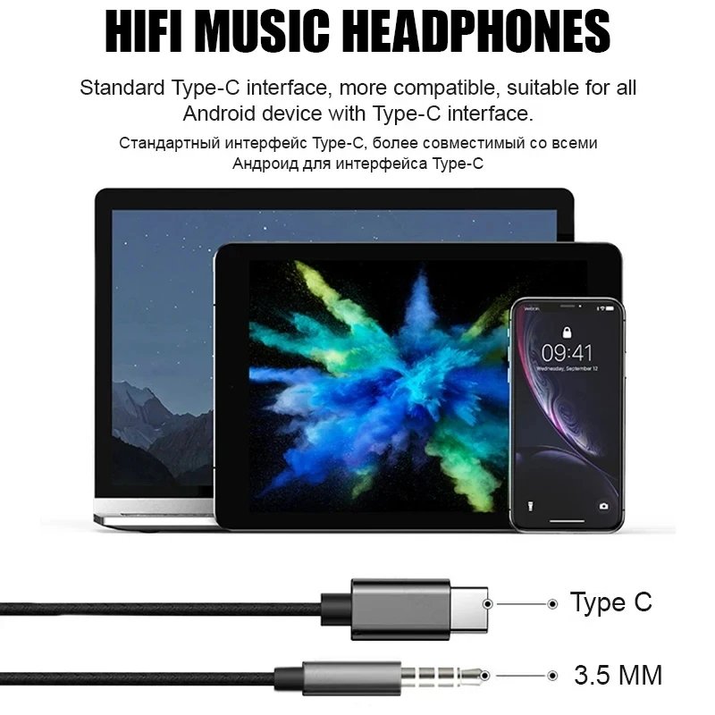 Type C Wired Earphone For Samsung Galaxy S24 S23 S22 S21 Ultra Plus Fe 3.5mm Earbud Headphones For A54 A34 A53 Phone Accessories