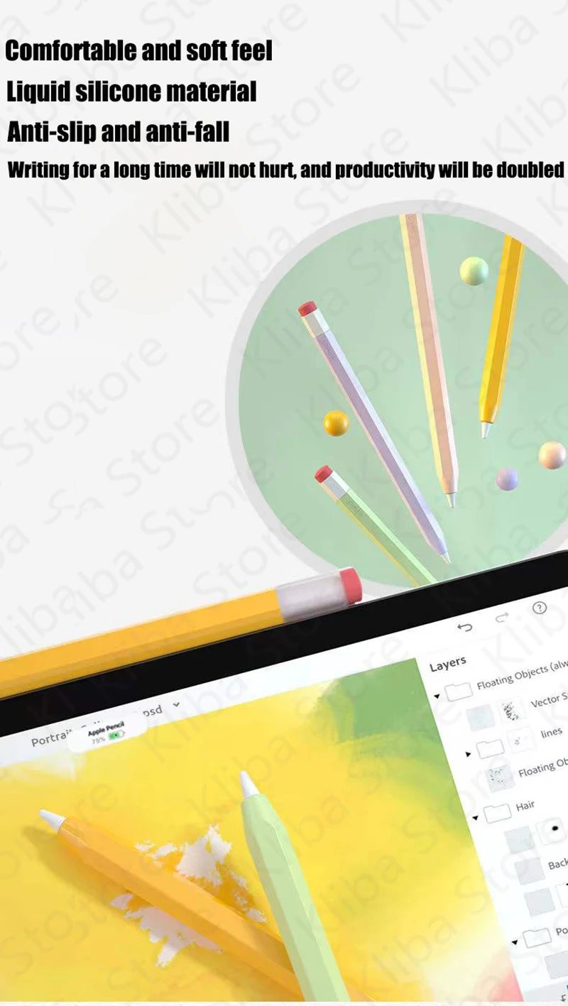 Silicone Pencil Case For Apple Pencil 2nd 1st Tablet Touch Stylus Pouch Portable Protective Cover