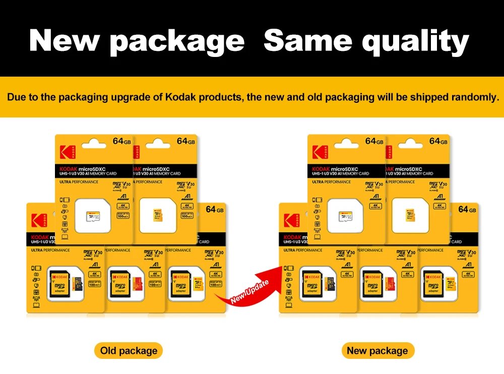 KODAK Micro SD 512GB 256GB Memory Card UP TO 100MB/s C10 U3 32GB 64GB 128GB TF Card 4K HD For USB Card Reader Adapter Microsd