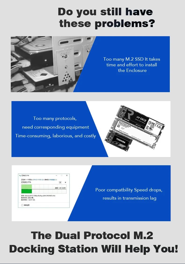 Blueendless External SSD Hard Disk M.2 ssd Enclosure 10G Online Reading Writing Speed SSD Case For M.2 SSD Docking Station