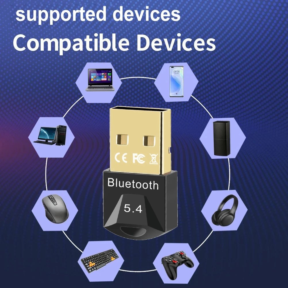 Bluetooth Adapter for Pc Usb Bluetooth 5.4 5.3 Dongle Receiver for Speaker Mouse Keyboard Music Audio Transmitter Bluetooth Adapter for Pc Usb Bluetooth 5.4 5.3 Dongle Receiver for Speaker Mouse Keyboard Music Audio Transmitter