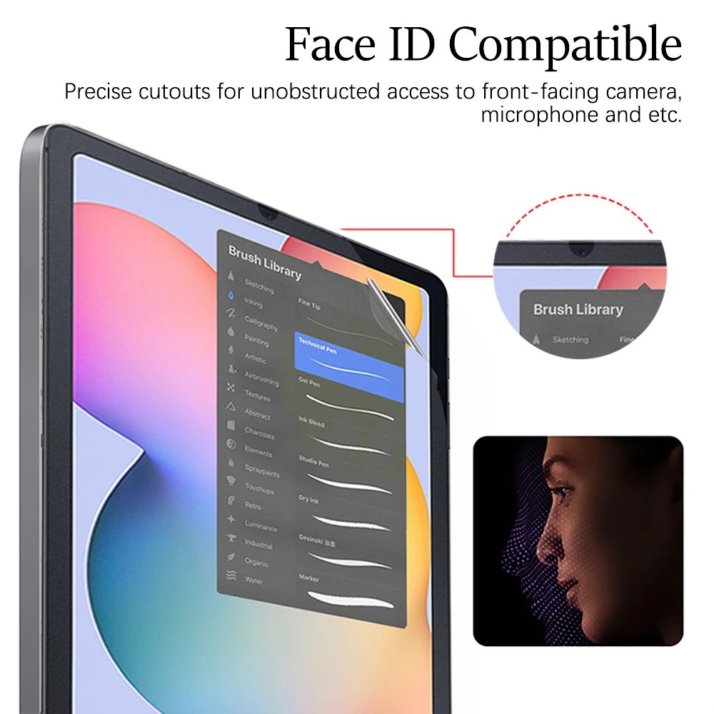 3Pcs Paper Feel Like Screen Protector for Samsung Galaxy Tab S7 S8 S9 Plus Ultra Samsung tab S6 Lite s7 s9 fe A8 A9 A7 No Glass