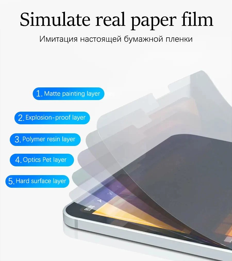 3Pcs Paper Feel Like Screen Protector for Samsung Galaxy Tab S7 S8 S9 Plus Ultra Samsung tab S6 Lite s7 s9 fe A8 A9 A7 No Glass