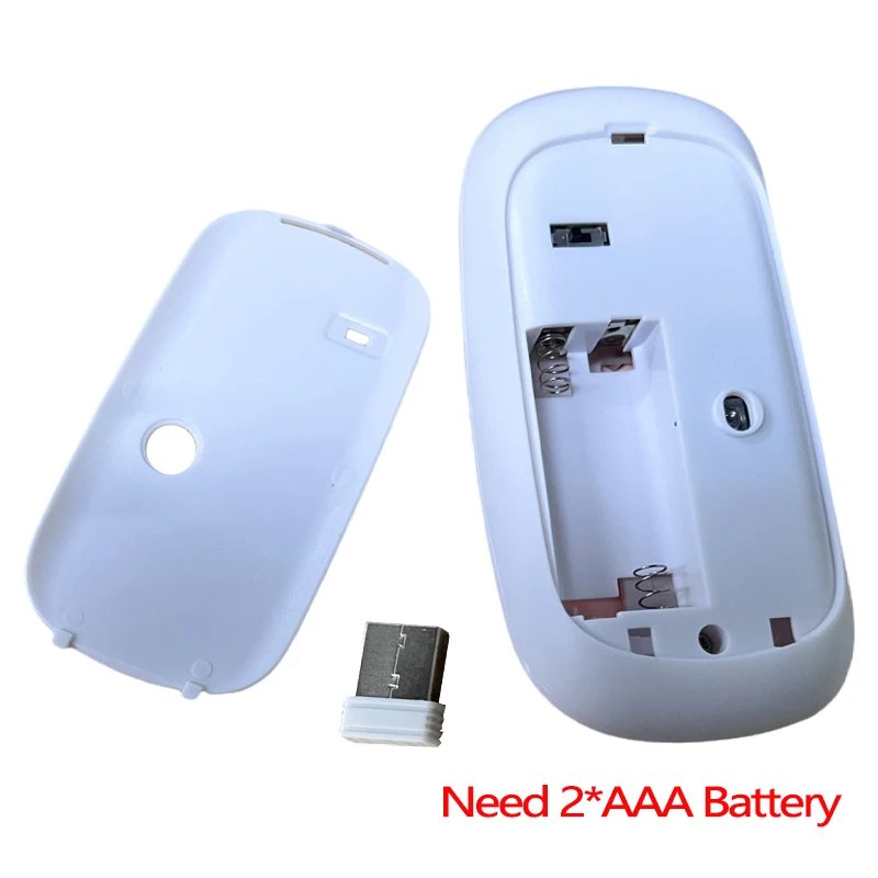 Wireless Mouse Slim Bluetooth-compatible 2.4G Computer Mice Portable Rechargeable/Battery Cordless Mouse for iPad Laptop Desktop