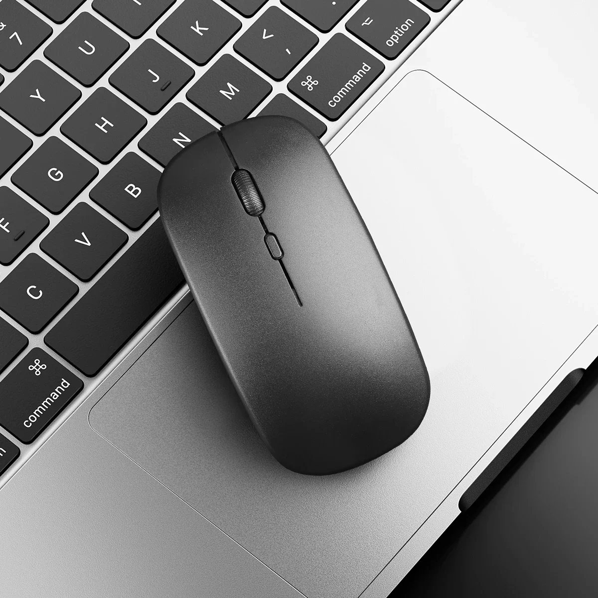 Wireless Mouse Slim Bluetooth-compatible 2.4G Computer Mice Portable Rechargeable/Battery Cordless Mouse for iPad Laptop Desktop