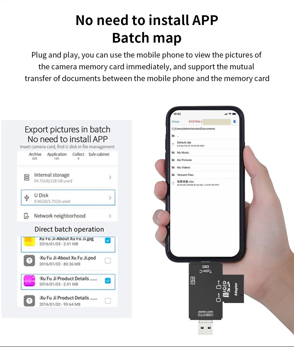 TISHRIC Type C Micro USB Adapter USB TF SD Card Reader USB-C Memory Card Adapter For Macbook Samsung Huawei XiaoMi Laptop Phone