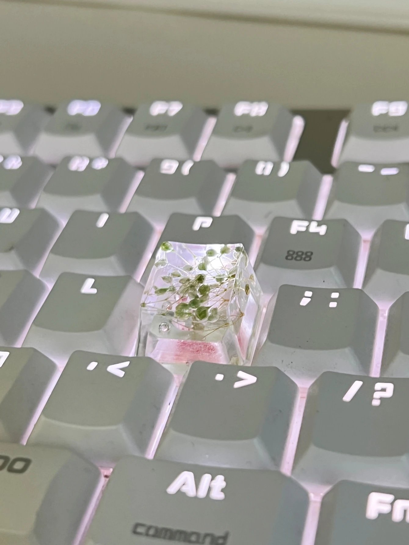 1Pcs High Quality Epoxy DIY Translucent Leaves Dry Flowers Paper Cross Axis Mechanical Keyboard Keycap Universal Accessories