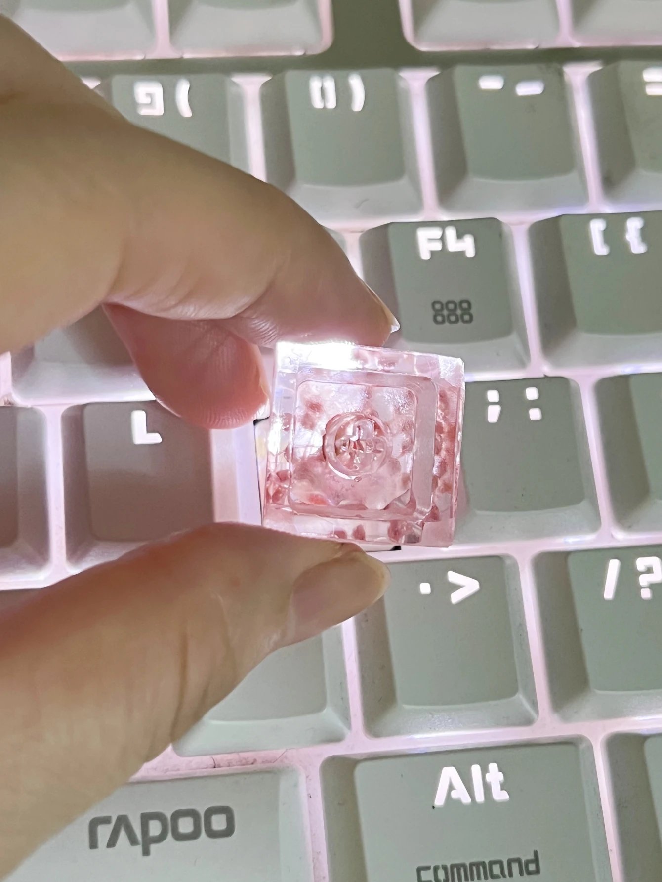 1Pcs High Quality Epoxy DIY Translucent Leaves Dry Flowers Paper Cross Axis Mechanical Keyboard Keycap Universal Accessories