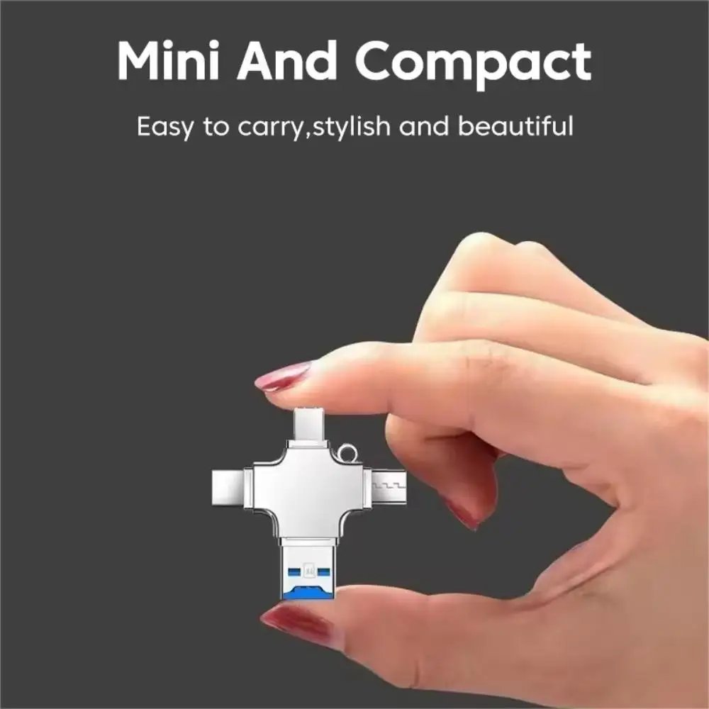 4 In 1 Memory Micro SD Card Reader For IPhone Ipad Android Mac PC Camera Type C Lighting Usb C Android Reader Portable Reader