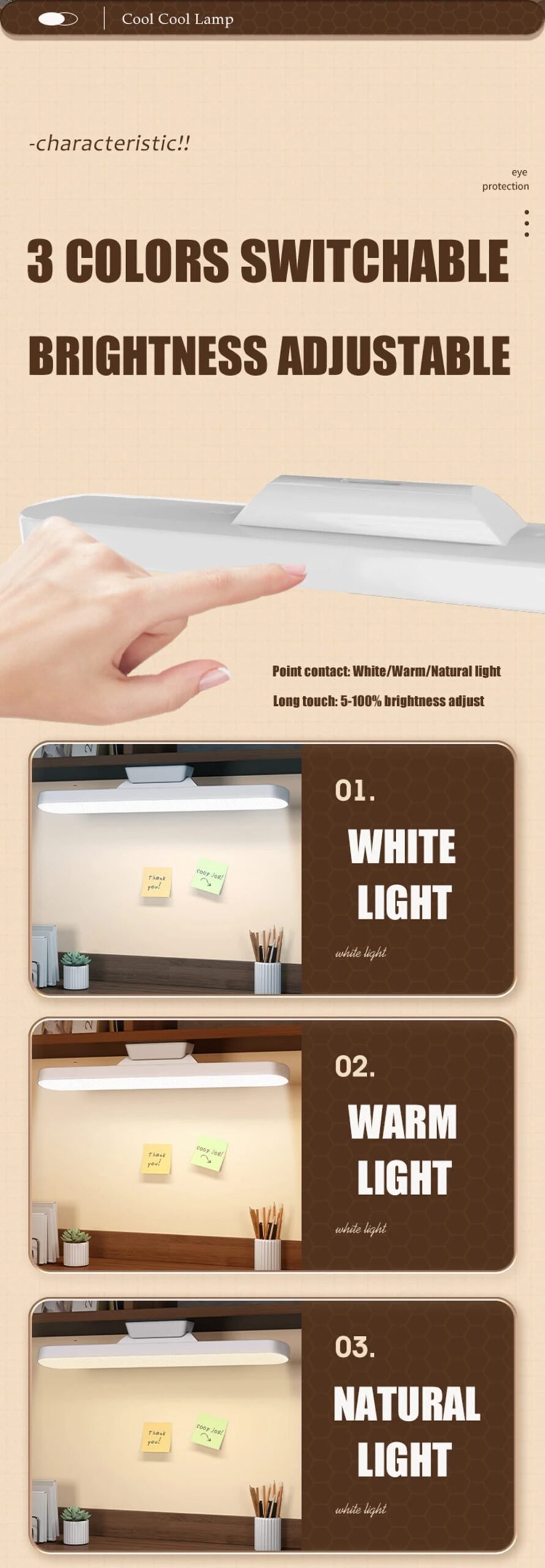 LED Table Lamp Magnetic Hanging USB Rechargeable Desk Lamp 3 Color Reading Light Dimmable Cabinet Closet Wardrobe Night Light LED Table Lamp Magnetic Hanging USB Rechargeable Desk Lamp 3 Color Reading Light Dimmable Cabinet Closet Wardrobe Night Light